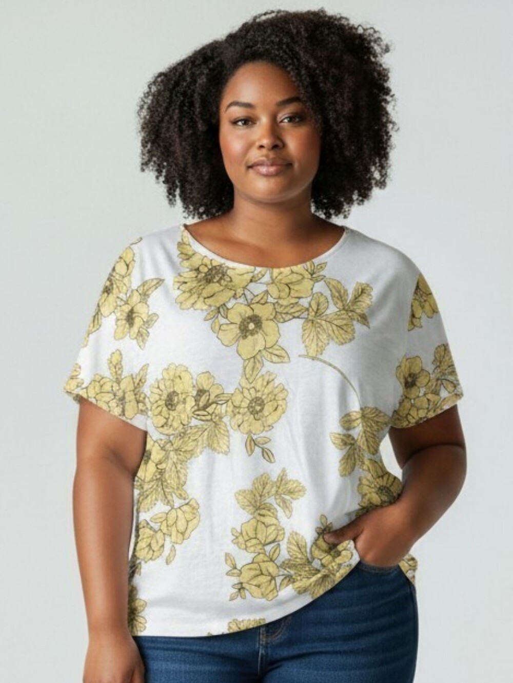Cynthia Rowley 100% Linen Floral Print Blouse Size 2X